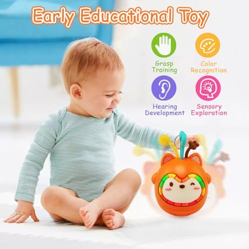 JOYVOVO Tumbler Musical Toy for Babies, Crawling Toy with Music & Lights, Learning Toy, Gift for Boys Girls Kids