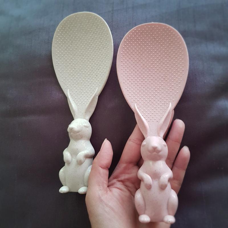 Kreativní králičí vertikální lžíce na rýži může stát králičí lopatka na rýži rýžovar lžíce na rýži nepřilnavá rýže kreslená lžíce na rýži