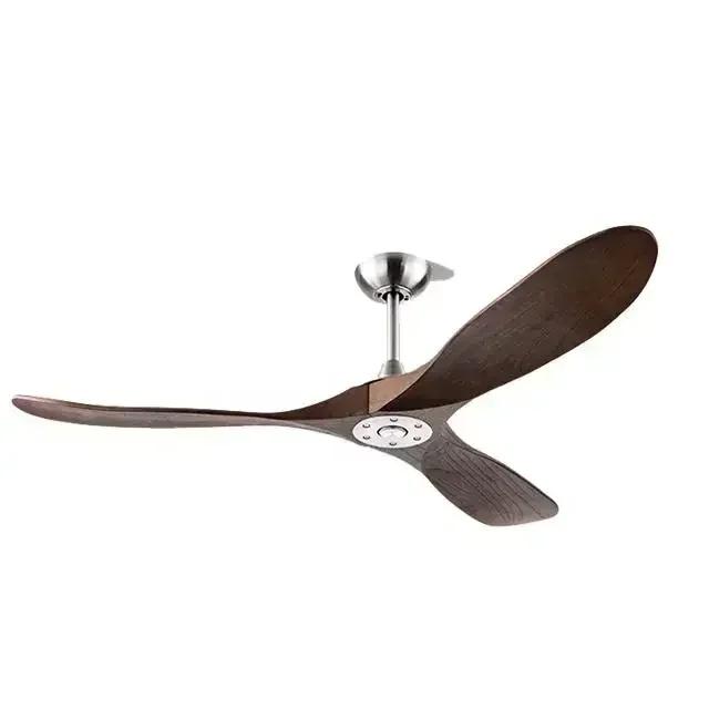 Retro living room fan 52 60 70 inch ceiling fan modern creative wooden lightless remote control decoration dining room bedroom