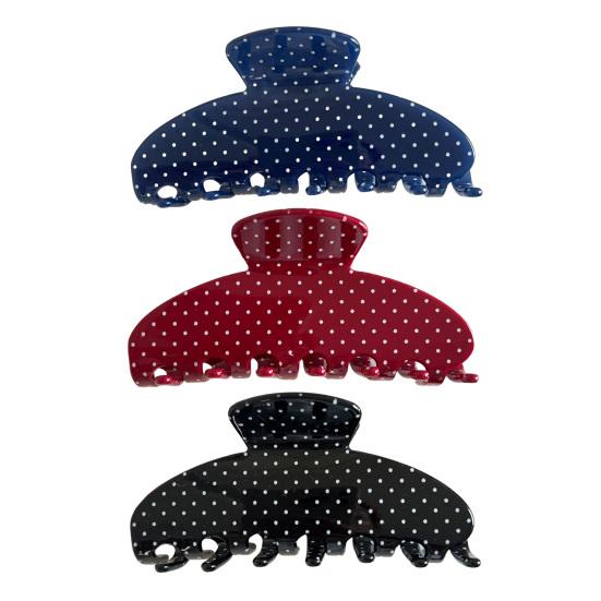 Yousheng French Retro Polka Dot Hair Claw Clip Large Size Hair Clasp for Thick And Medium Hair Fashion Hair Accessory
