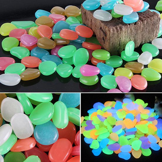 Piedras de Jardín Luminiscentes, Guías Nocturnas de 1 cm de Rocas Luminosas, Piedras Decorativas para Acuario, Piedras Resinosas Brillantes para Paisajismo Exterior y Caminos