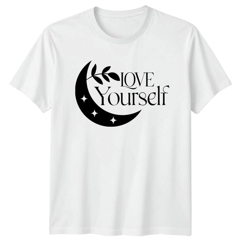 Love Yourself Moon Stars Boho Nature TShirt S