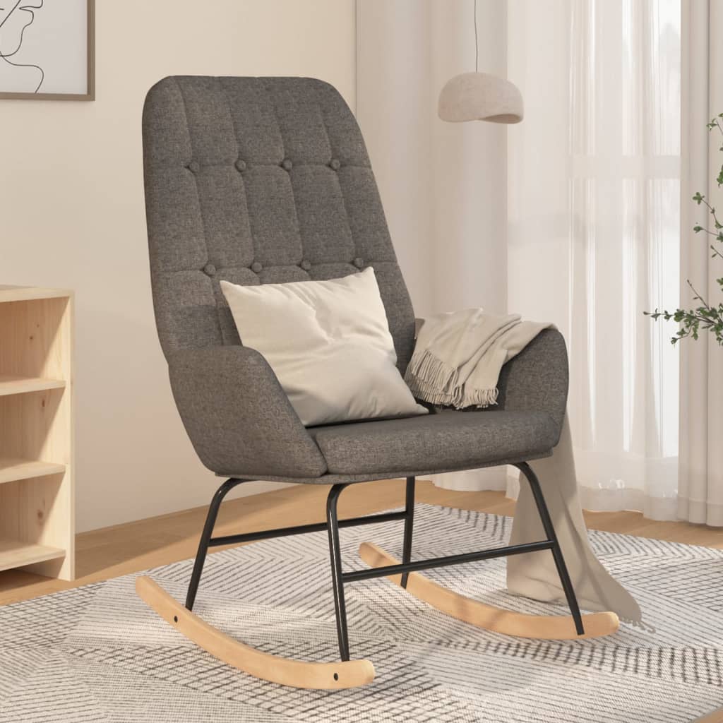 Vidaxl Fotel Bujany, Jasnoszary, Tapicerowany Tkaniną