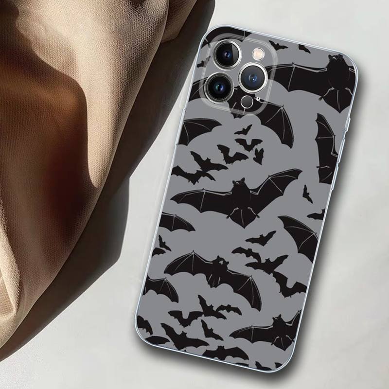 Goth Vampire Bat Phone Case For iPhone 14 13 12 11 Pro Max XS X XR SE 2020 6 7 8 Plus Mini Transparent Shell