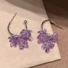 Purple ice waterfall tassel c stud earrings elegant and smart spring and summer vacation light luxury exquisite niche earrings earrings