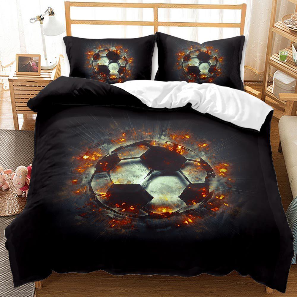 Sports Football Digital Printing eBay Quilt Set Three-piece Bedding