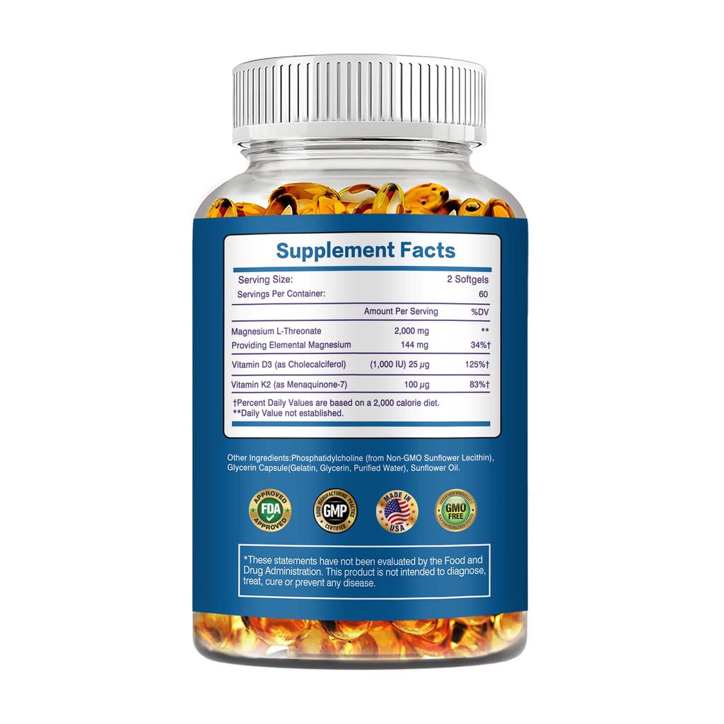 Magnesio L-treonato liposomiale - Supporto per cervello, cuore, ossa, muscoli e sonno