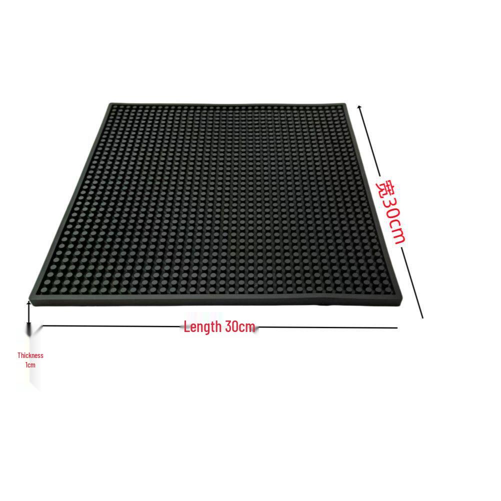 Black Non-slip Heat-insulating Rubber Bar Mat and Teaware Drainer Coaster