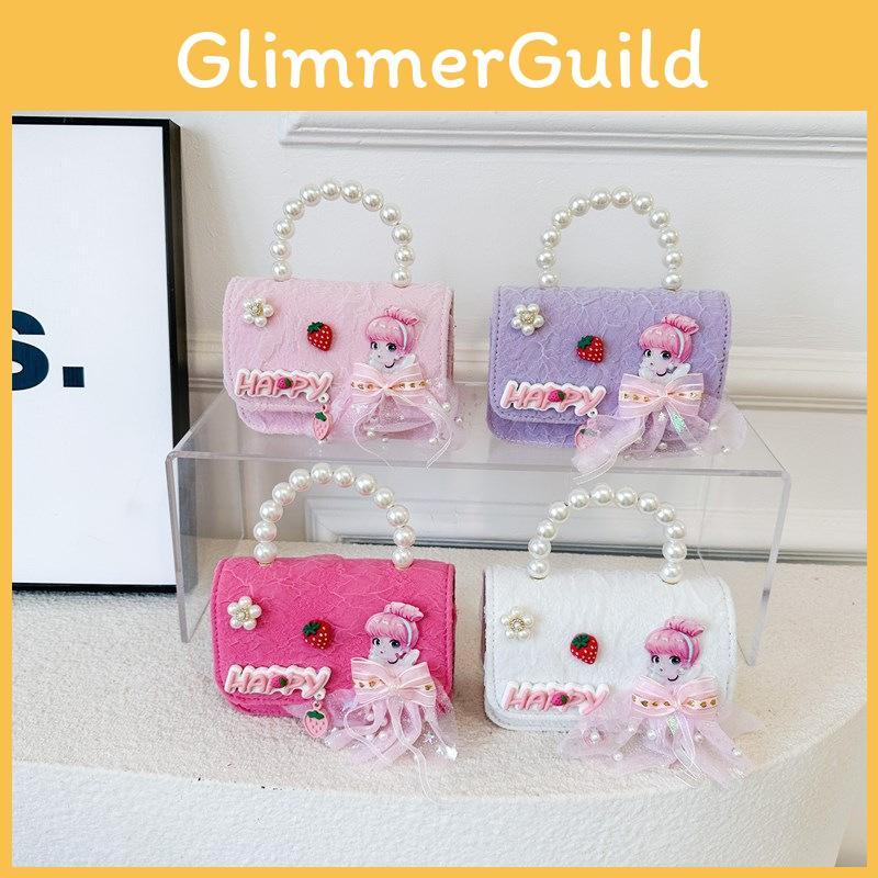 Girl Cinderella Belle Crossbody Shoulder Bag Cute Pearl Accessory Purse