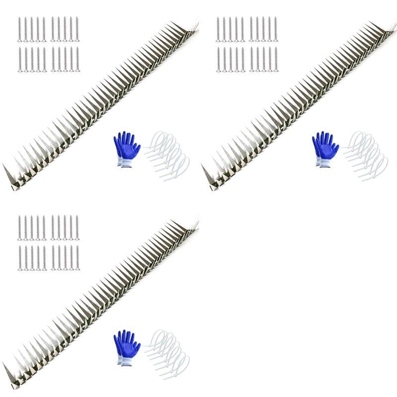 

3X Anti Rat Snake Squirrel Baffle Blocks The Rat Crawling Natural Gas Water Pipe Air Conditioning Stab Cover Spikes 1M