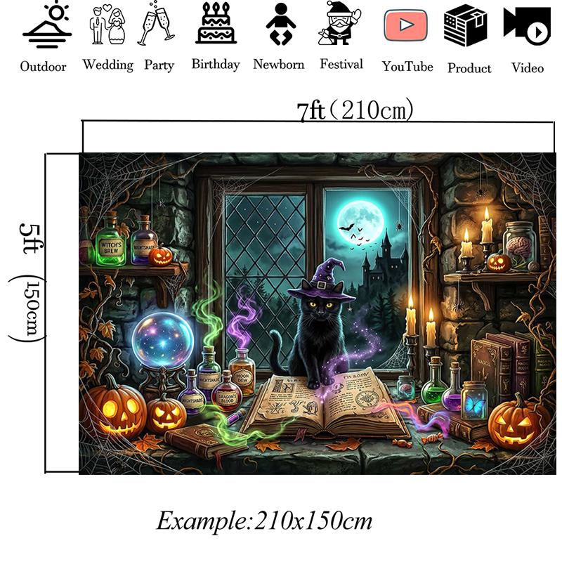 Mocsicka Magic House Background For Photographs Halloween Pumpkin Party Backdrop Birthday Decoration Photo Studio Shooting Props