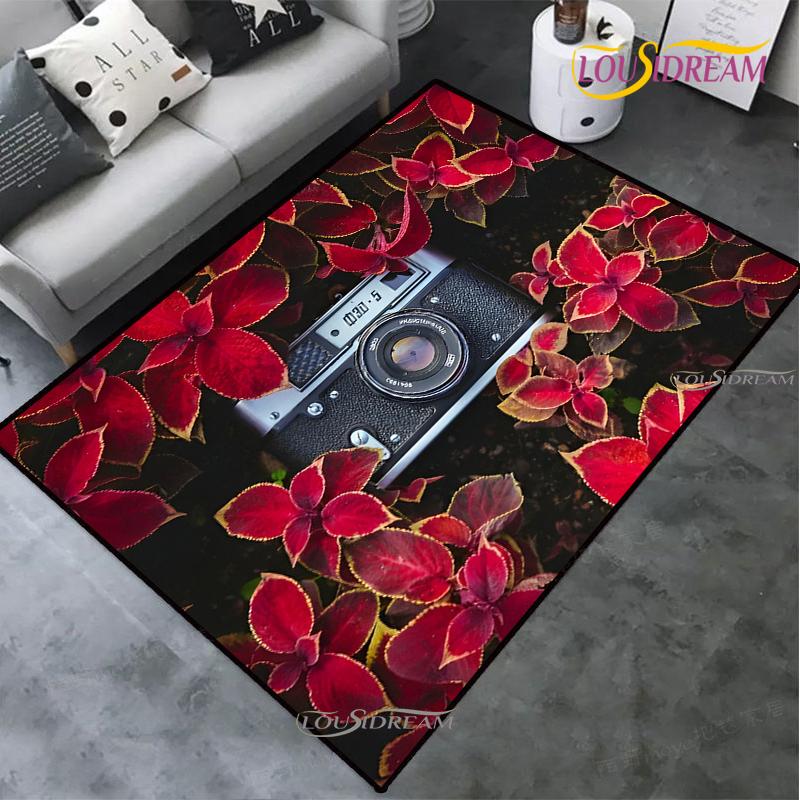 Vintage Camera carpet children play Rug living room bedroom Kitchen non-slip Mats Decor photography props birthday gift Alfombra
