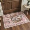 Zerbino Floreale Tigre Rosa Vintage Antiscivolo Lavabile Tappeto per Ingresso Tappetino per Ingresso Casa di Campagna Arredamento Casa