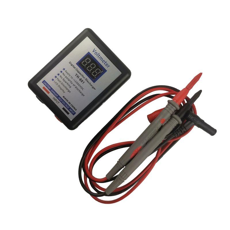 Portable 800V Digital Capacitor Voltage Tester Fast Discharger High Volt Discharging Tool Electronic Repair Display Matenance