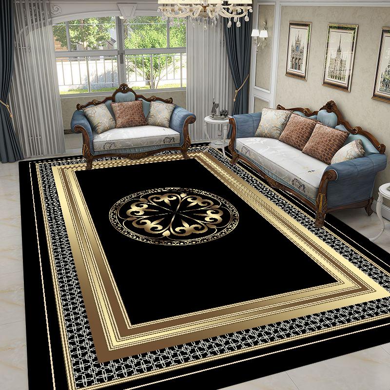 Nordic Luxury Living Room Carpets Gold Black Geometric Rugs for Bedroom Sofa Table Beside Large Area Rug Home Decor Mats Tapete