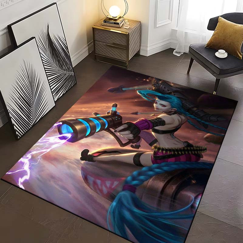 15 Size Game Lol Jinx-x Pattern Rug Carpet for Living Room Bathroom Mat Creative Doormat Carpet for Bedroom Home Decor
