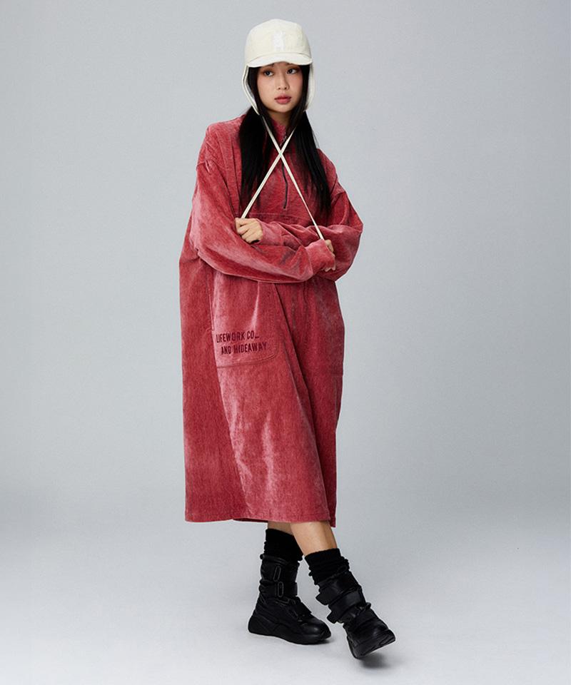 Life Work Women'S) Chenille Velvet Half-Zip Dress