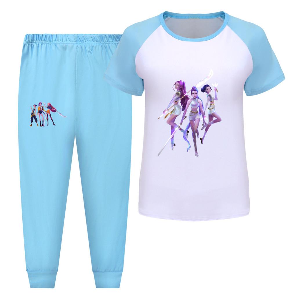 4968 Kids Girls Rumi Zoey Mira Hunters Print T-shirt Pants Trouser Clothes Set