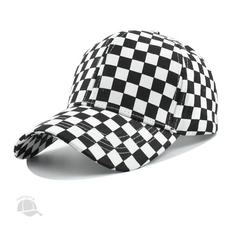 Casquette de Baseball à Carreaux Hommes Femmes Extérieur Voyage Protection Solaire Mode Ins Décontracté Chapeau Réglable