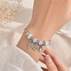Stylish Women's DIY Beaded Heart Diamond Bracelet - Light Luxury Vacation Accessory