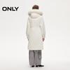ONLY Women's 90% White Duck Down Mid-Length Puffer Jacket with Detachable Fur Collar