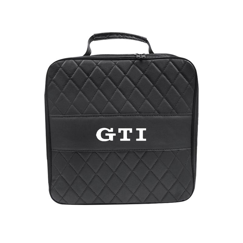Car Charging Gun Leather Bag Storage Box Auto Accessories For VW GTI Polo Golf Passat Tiguan Arteon Touareg Taigo Jetta Hub Cap