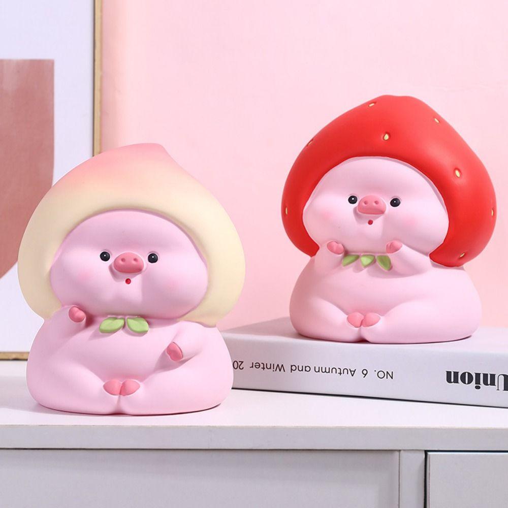 Odporna na upadki Skarbonka w kształcie świnki-owocu Słodkie ozdoby w kształcie świnki-owocu Modny kreskówkowy pojemnik do oszczędzania Prezent urodzinowy