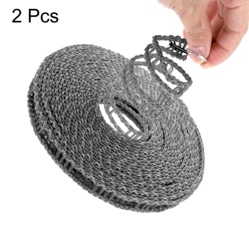 Uxcell 2-Pack Windproof Clothesline, 10M 33FT Plastic Non-Slip Clothesline, Portable Travel Clothesline for Balcony, Outdoor Laundry, Camping, Gray