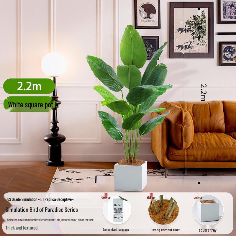 Large Artificial Traveler's Palm and Bird of Paradise Potted Tree for Indoor Decoration