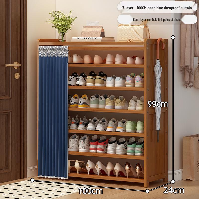 Bamboo Shoe Rack: Multi-Layer Dustproof Cabinet for Compact Home Storage