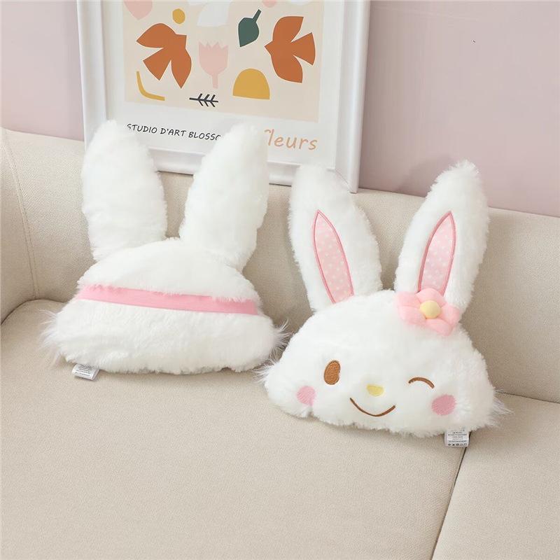 Cartoon Rabbit Plush: Pillow & Blanket Combo for Car/Home