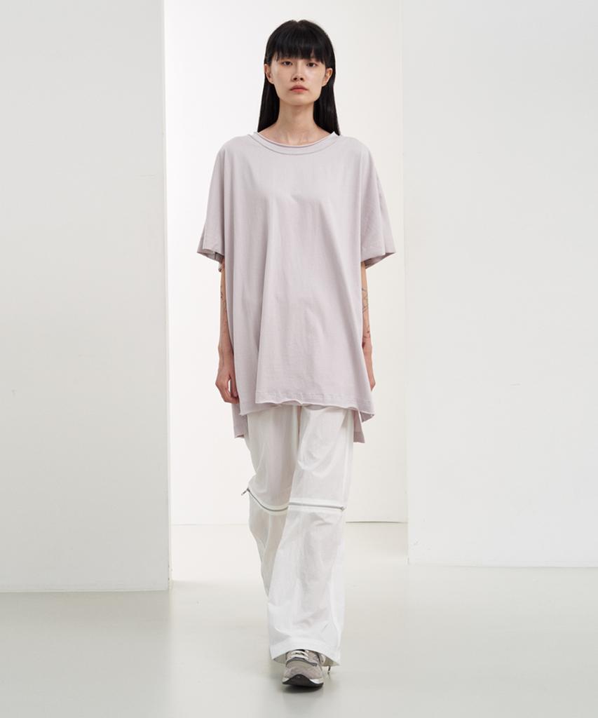 ZHOUERO Drop Shoulder Zipper Sleeveless (Lilac)