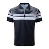 Men's Casual Polo Shirt with Collar and Zipper T-shirt Top
