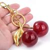 Mode Köstliche Rote Kirsche Keychain Sommer Obst Kirschen Anhänger Schlüsselanhänger Für Frauen Männer Schmuck Tasche Zubehör Geschenk
