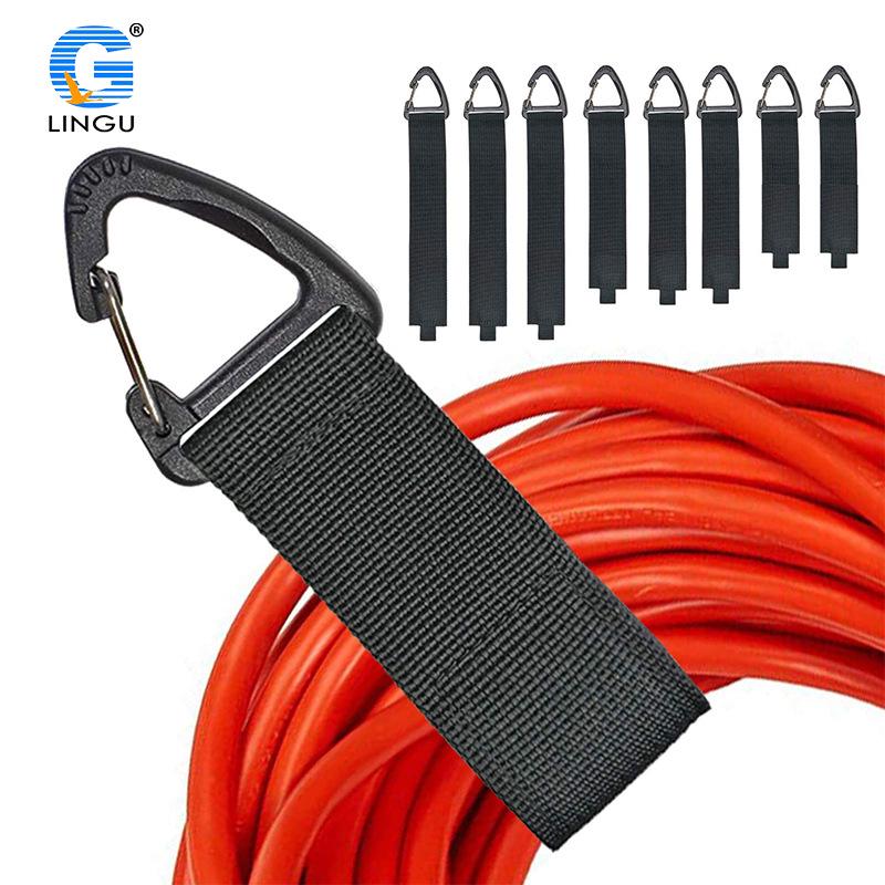 Heavy Duty Nylon Storage Strap with Carabiner and Hook & Loop Tie