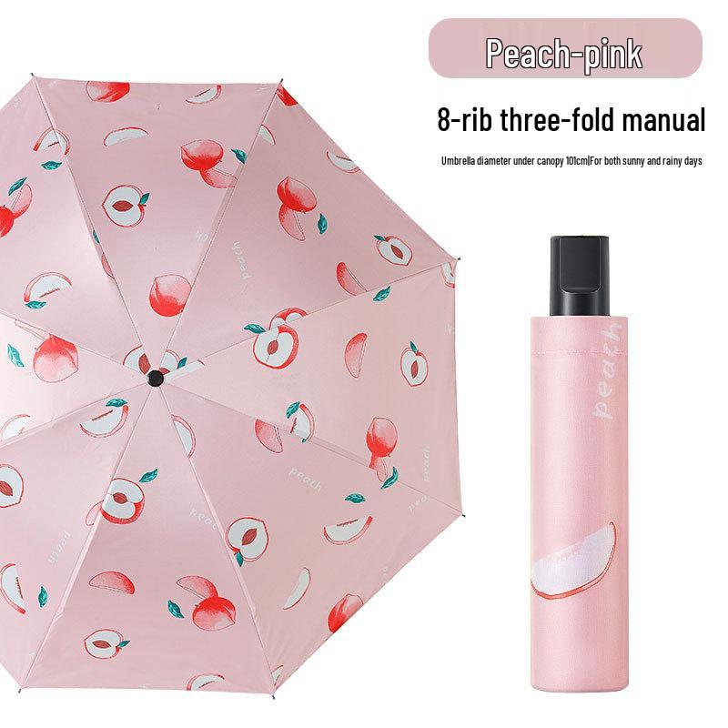 Large 3-Person Umbrella: Reinforced, Dual-Use for Sun and Rain, with Black Glue Sunscreen.