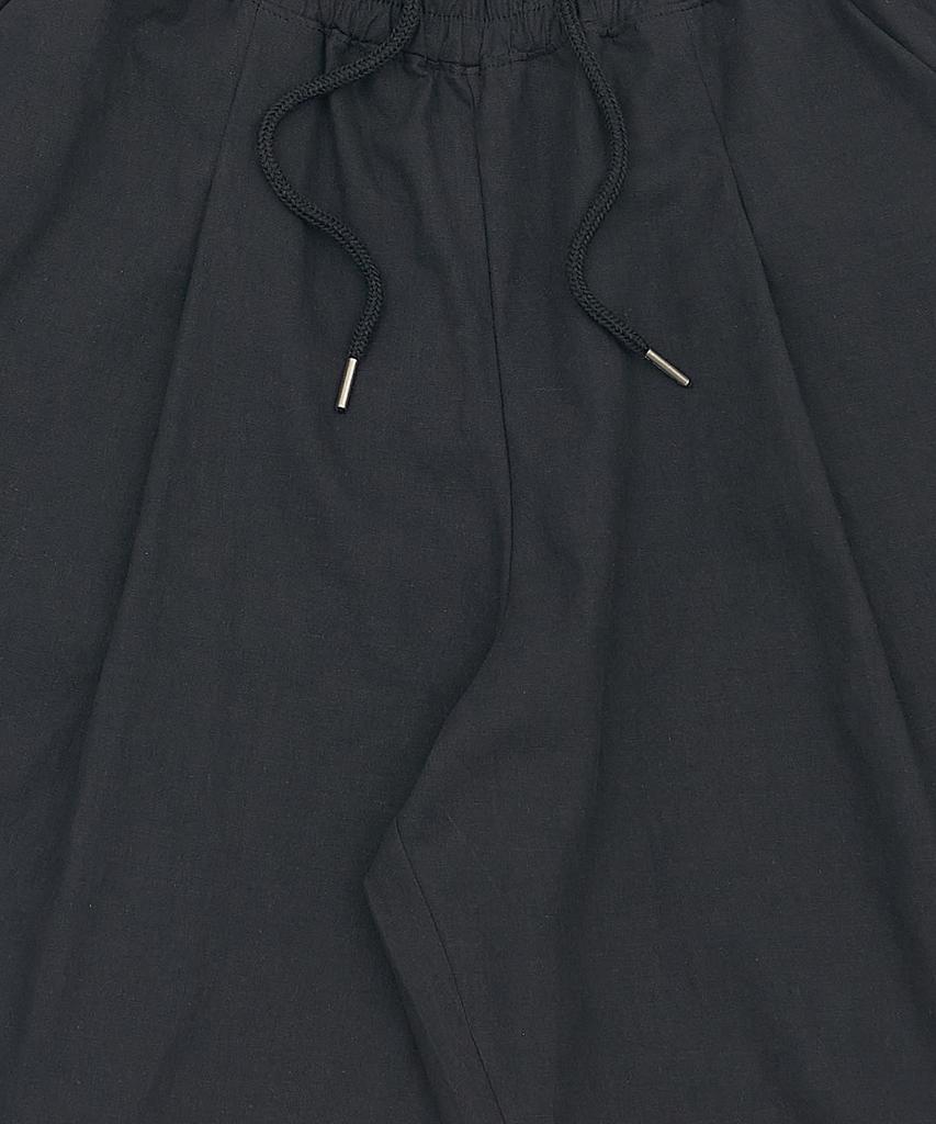 PAPERBOY Linen Bio Pintuck Half Pants - Black