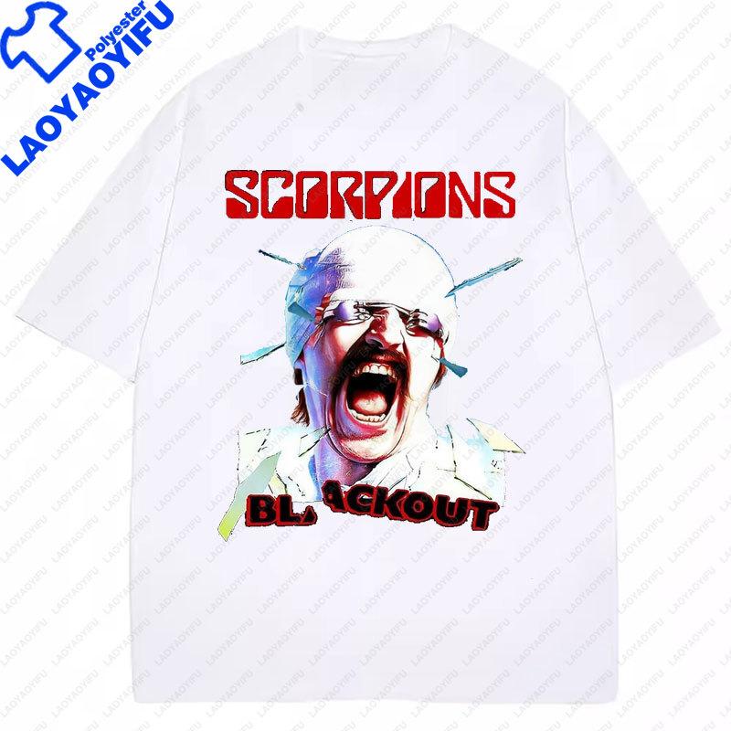 T-shirt Scorpions Forever Classic Maglietta da Banda Rock Unisex T-shirt in Poliestere Top Manica Corta Girocollo Idea Regalo Abbigliamento
