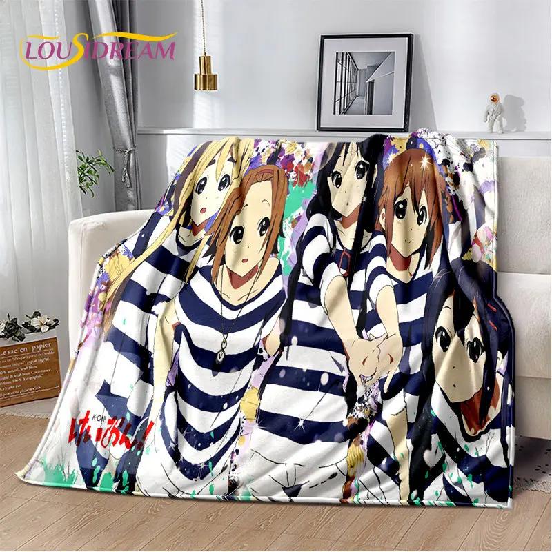 K-ON Cartoon Cute Lolita Kawaii Girls Soft Plush Blanket,Flannel Blanket Throw Blanket for Living Room Bedroom Bed Sofa Picnic