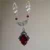 Gothic Vintage Red Crystal Pendant Chain Choker Necklace For Women Halloween Party Personalized Neck Jewelry Accessories