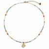 Chinese Style Blue Tungsten Freshwater Pearl Beaded Clavicle Chain Necklace Medieval Style for Women Jewelry Accessories