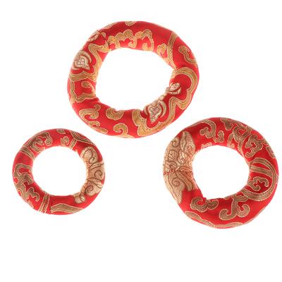 8/10/12cm Kırmızı İpek Yastık Minder Buddha Ses Kasesi Altlığı Tibet Singing Bowl İçin Nepal'de Kase Minderi Budizm Ürünleri
