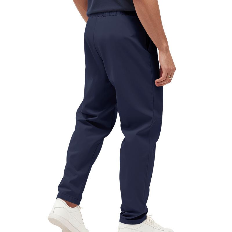 Men's Relaxed Fit Comfortable Quick-Dry Waistband Casual Business Solid Colour Trousers