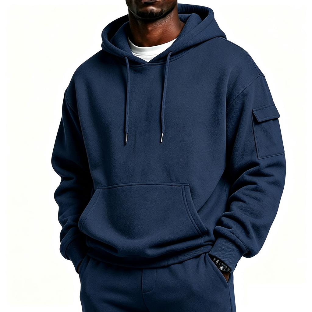 Herren Kapuzenpullover mit Taschen Lässig Bequem Pullover Sweatshirt