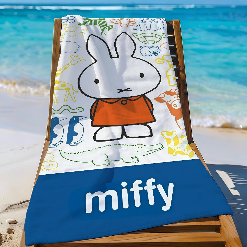 Cartoon M-miffy Towel Quick Drying Beach Towels Are Suitable For Swimming Pools Camping Yoga And The Gym