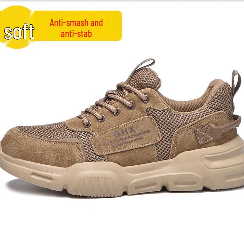 Miflame Men s Lightweight Breathable Anti-Smash Anti-Puncture Work Safety Shoes 36-46