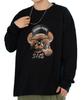 IMPROMES Casual SIDEWAYSTANCE Cheese Bear Long Sleeve T-Shirt, Men's, Black