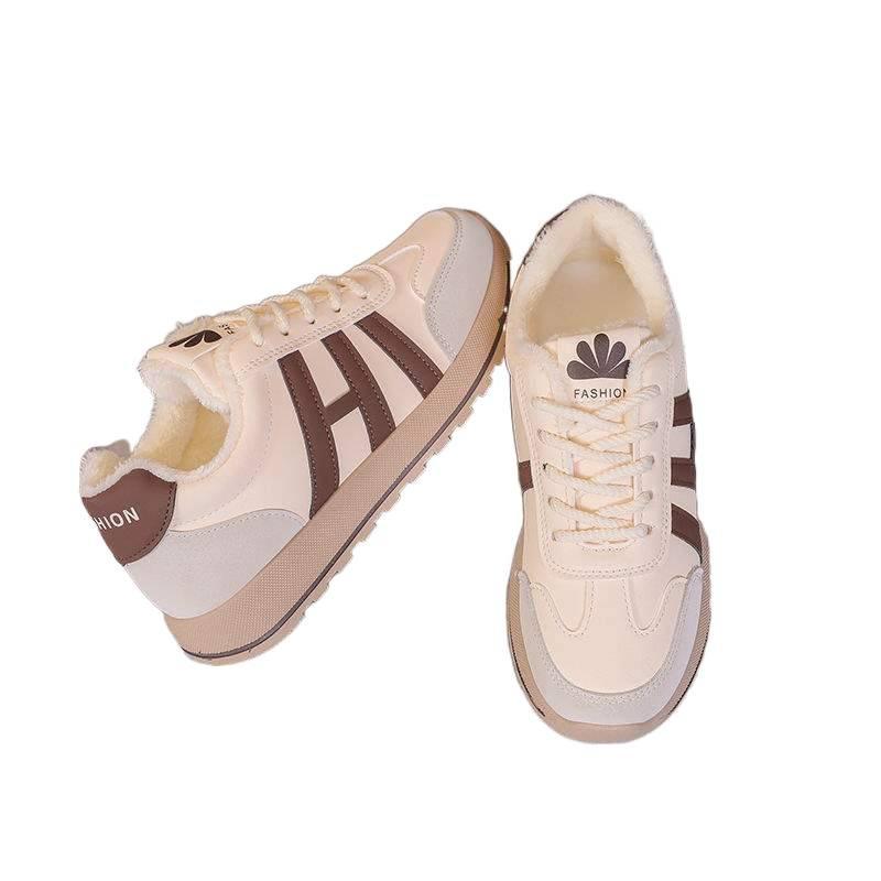 Dexun shoes women's winter flat-bottomed velvet waterproof board shoes women's retro Forrest Gump running casual sports shoes