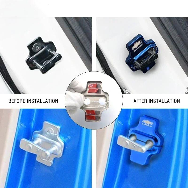 4pcs Car Door Lock Protector Cover Sticker for Chevrolet Cruze Silverado Traverse Spark Equinox Malibu Captive Aveo Sonic Onix