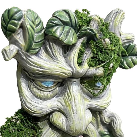 Baumgesicht Vogelhäuschen, Alte Mann Baumgesicht Statue Vogelhäuschen, Outdoor Gartenkunst Dekor, Harz Skulptur Dekoratives Vogelhäuschen für Hinterhofbäume